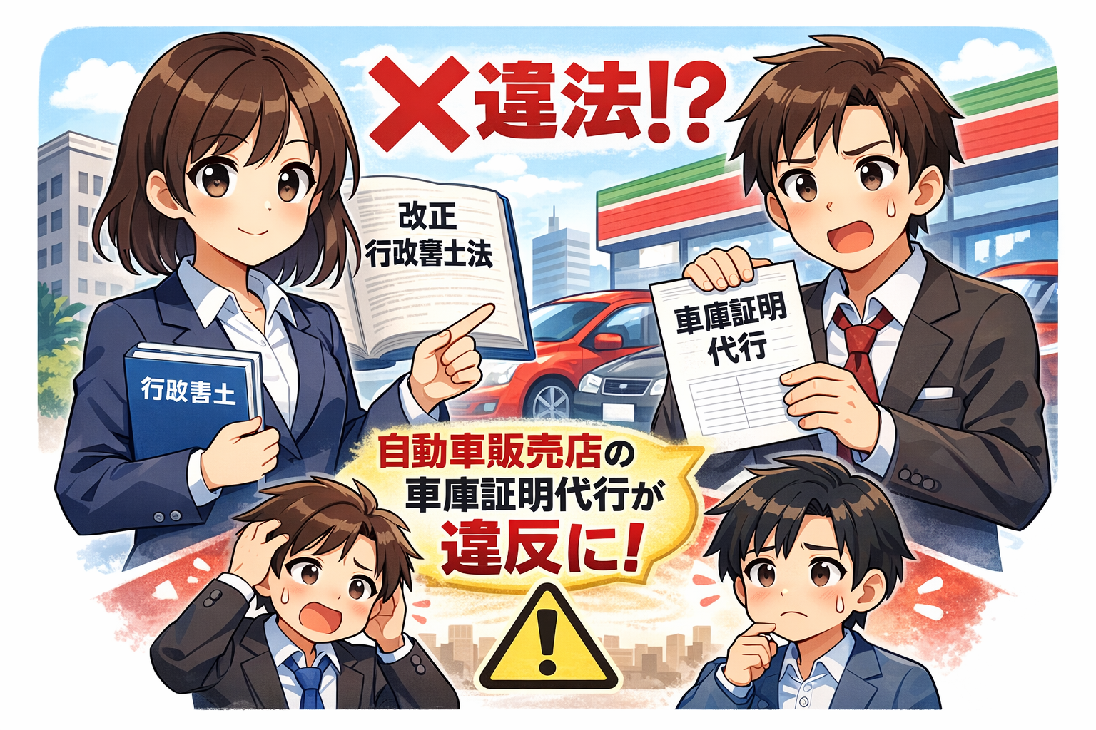 �̔��X�̎Ԍɏؖ���s�͈ᔽ